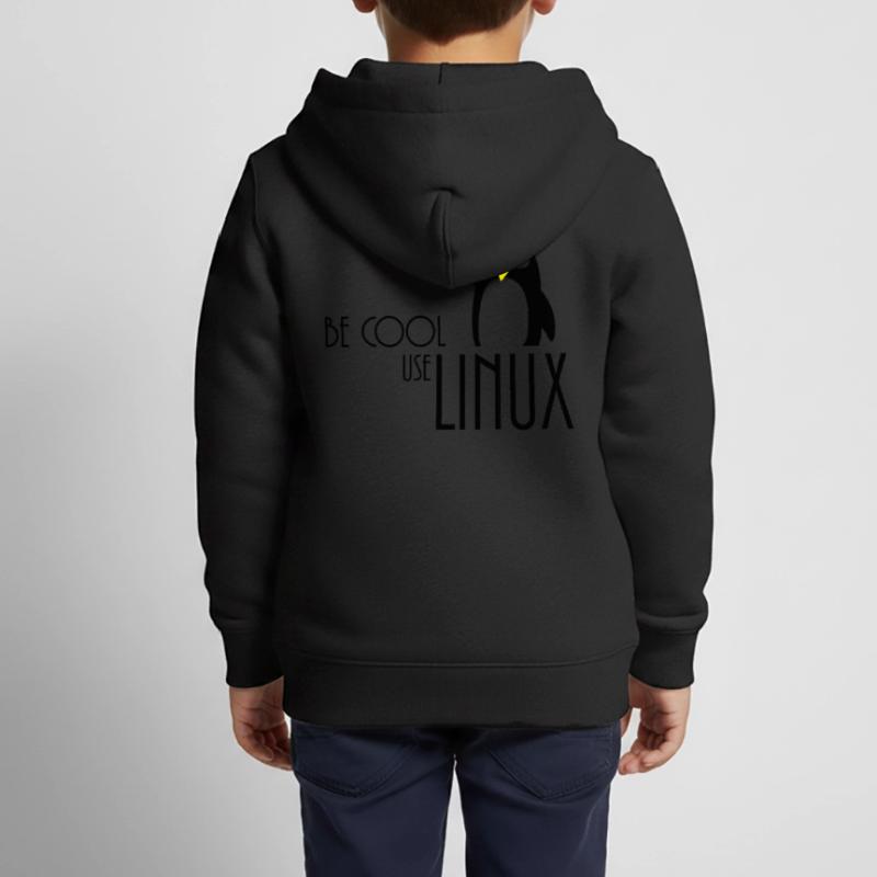 être cool utilisation linux Sweat Premium à capuche zippé enfant bio