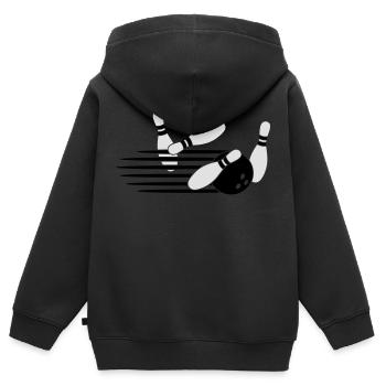 Fast Bowling Throw - Sweat Premium à capuche zippé enfant bio - noir - Dos - AI Model Kid Male (0cm)