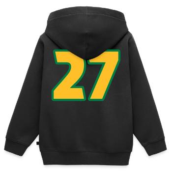 Twenty Seven 27 Siebenundzwanzig Nummer figure - Kinder Premium Organic Zip Hoodie - Schwarz - Hinten - AI Model Kid Male (0cm)