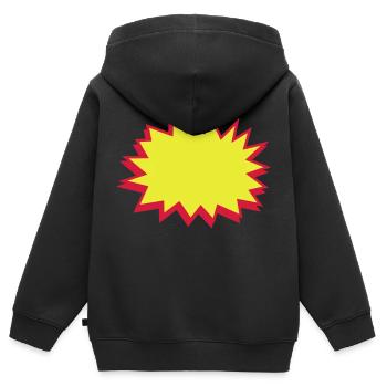 comic blase - comic bubble - Kinder Premium Organic Zip Hoodie - Schwarz - Hinten - AI Model Kid Male (0cm)