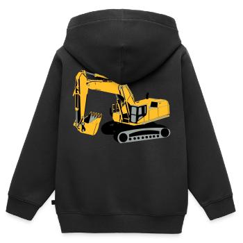 Bagger | Excavator - Kinder Premium Organic Zip Hoodie - Schwarz - Hinten - AI Model Kid Male (0cm)
