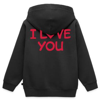I love you - Kinder Premium Organic Zip Hoodie - Schwarz - Hinten - AI Model Kid Male (0cm)