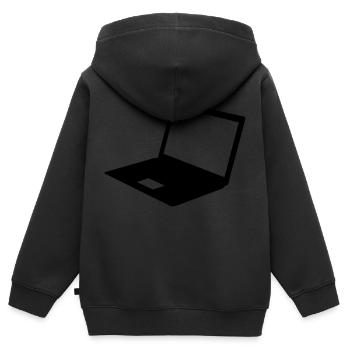 Computer - Kinder Premium Organic Zip Hoodie - Schwarz - Hinten - AI Model Kid Male (0cm)