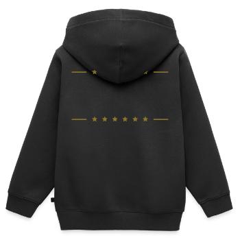 Trame de lignes d'étoiles - Sweat Premium à capuche zippé enfant bio - noir - Dos - AI Model Kid Male (0cm)