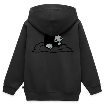 Maulwurf - Kinder Premium Organic Zip Hoodie - Schwarz - Hinten - AI Model Kid Male (0cm)