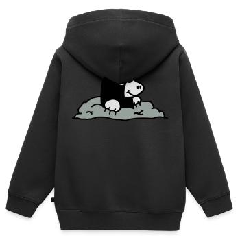 Maulwurf - Kinder Premium Organic Zip Hoodie - Schwarz - Hinten - AI Model Kid Male (0cm)
