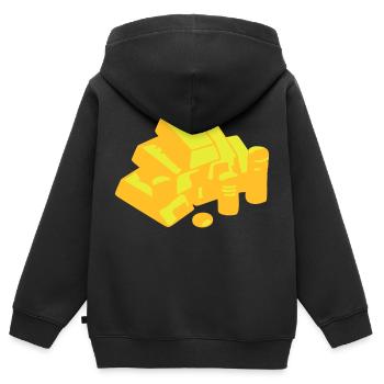 Gold - Kinder Premium Organic Zip Hoodie - Schwarz - Hinten - AI Model Kid Male (0cm)