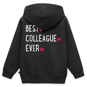 Kollege - Kinder Premium Organic Zip Hoodie - Schwarz - Hinten - AI Model Kid Male (0cm)