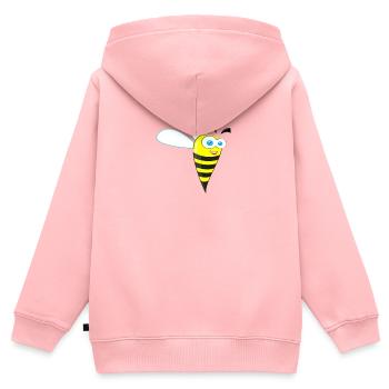 Biene - Kinder Premium Organic Zip Hoodie - Rosa - Hinten - AI Model Kid Female (0cm)