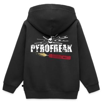 Pyro Freak - Kinder Premium Organic Zip Hoodie - Schwarz - Hinten - AI Model Kid Male (0cm)