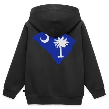 South Carolina - Kinder Premium Organic Zip Hoodie - Schwarz - Hinten - AI Model Kid Male (0cm)