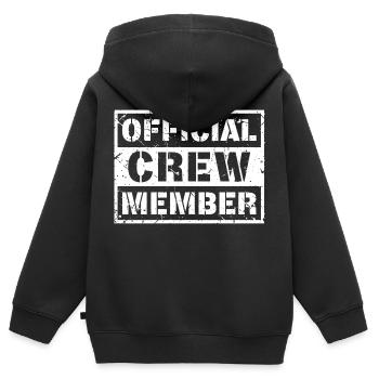 Official Crew Member (Used) - Sweat Premium à capuche zippé enfant bio - noir - Dos - AI Model Kid Male (0cm)
