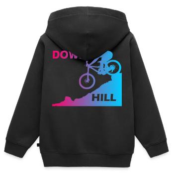 Downhill - Kinder Premium Organic Zip Hoodie - Schwarz - Hinten - AI Model Kid Male (0cm)