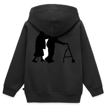 Opa Oma Sanitäter alt alt - Kinder Premium Organic Zip Hoodie - Schwarz - Hinten - AI Model Kid Male (0cm)