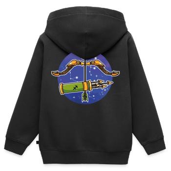 Sternzeichen Schütze - Kinder Premium Organic Zip Hoodie - Schwarz - Hinten - AI Model Kid Male (0cm)