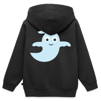 fantôme - Sweat Premium à capuche zippé enfant bio - noir - Dos - AI Model Kid Male (0cm)