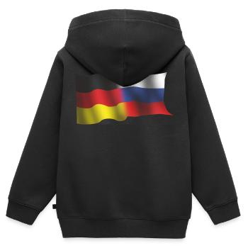 FLOWING RUSSIAN - DRAPEAUX NATIONAUX ALLEMANDS - Sweat Premium à capuche zippé enfant bio - noir - Dos - AI Model Kid Male (0cm)