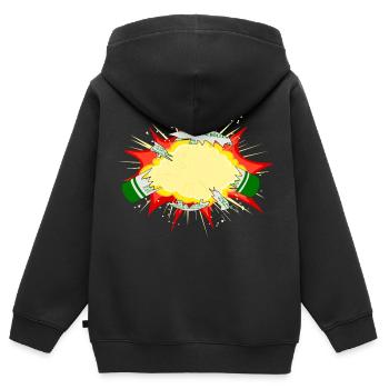Böller explose le feu d'artifice Pyro - Sweat Premium à capuche zippé enfant bio - noir - Dos - AI Model Kid Male (0cm)