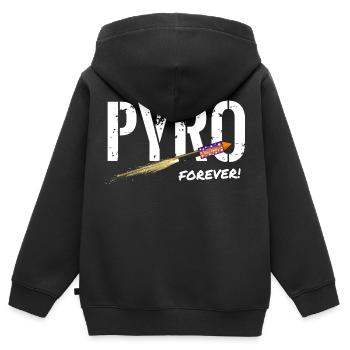 Fusée Pyro Forever - Sweat Premium à capuche zippé enfant bio - noir - Dos - AI Model Kid Male (0cm)