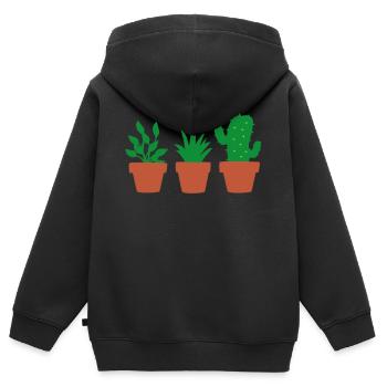 Pflanzen - Kinder Premium Organic Zip Hoodie - Schwarz - Hinten - AI Model Kid Male (0cm)