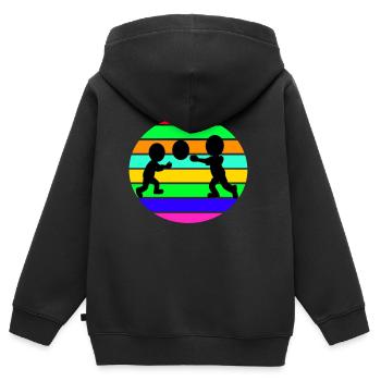 kid playing - Kids Premium Organic Zip-up Hoodie - black - Back - AI Model Kid Male (0cm)