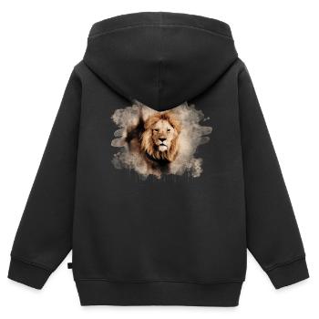 Éclaboussure de lion - Sweat Premium à capuche zippé enfant bio - noir - Dos - AI Model Kid Male (0cm)