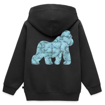 Gorilla - Kinder Premium Organic Zip Hoodie - Schwarz - Hinten - AI Model Kid Male (0cm)