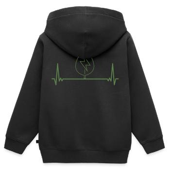 EKG Geschenk Erneuerbare Energien - Kinder Premium Organic Zip Hoodie - Schwarz - Hinten - AI Model Kid Male (0cm)