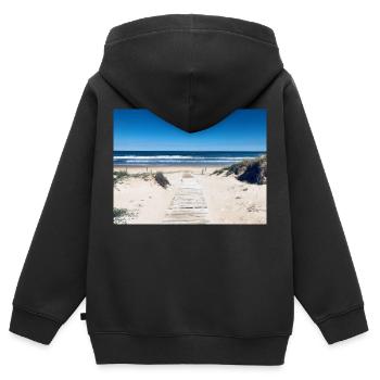 Way to the sea - Kids Premium Organic Zip-up Hoodie - black - Back - AI Model Kid Male (0cm)