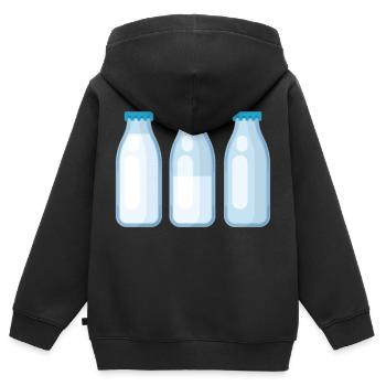 lait - Sweat Premium à capuche zippé enfant bio - noir - Dos - AI Model Kid Male (0cm)