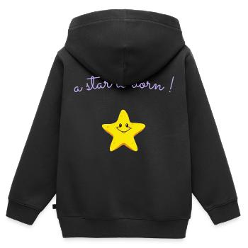 a star is born - Sweat Premium à capuche zippé enfant bio - noir - Dos - AI Model Kid Male (0cm)