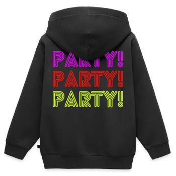 Party 1 - Kinder Premium Organic Zip Hoodie - Schwarz - Hinten - AI Model Kid Male (0cm)