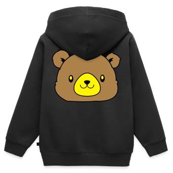 bär - Sweat Premium à capuche zippé enfant bio - noir - Dos - AI Model Kid Male (0cm)