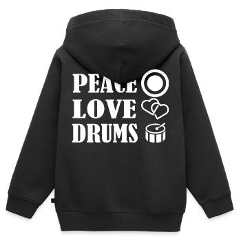Rock and Roll Rock Music - Kinder Premium Organic Zip Hoodie - Schwarz - Hinten - AI Model Kid Male (0cm)