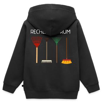 Lustiges Rechenzentrum Gärtner Garten Besen Design - Kinder Premium Organic Zip Hoodie - Schwarz - Hinten - AI Model Kid Male (0cm)
