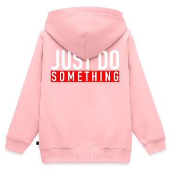 Just Do Something - Kids Premium Organic Zip-up Hoodie - rose - Back - AI Model Kid Female (0cm)
