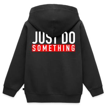 Just Do Something - Kinder Premium Organic Zip Hoodie - Schwarz - Hinten - AI Model Kid Male (0cm)