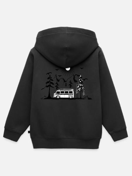 Camping Wohnwagen Camper Campingplatz - Kinder Premium Organic Zip Hoodie - Schwarz