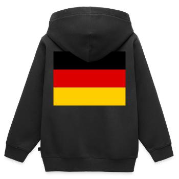 Deutschland - Kinder Premium Organic Zip Hoodie - Schwarz - Hinten - AI Model Kid Male (0cm)