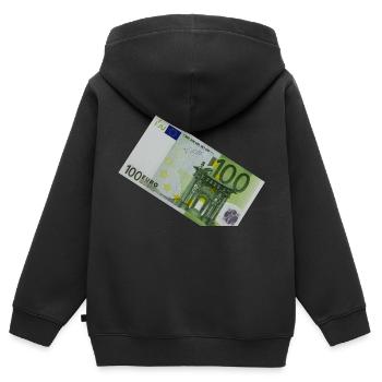 100 euro banknote on white background - Kinder Premium Organic Zip Hoodie - Schwarz - Hinten - AI Model Kid Male (0cm)
