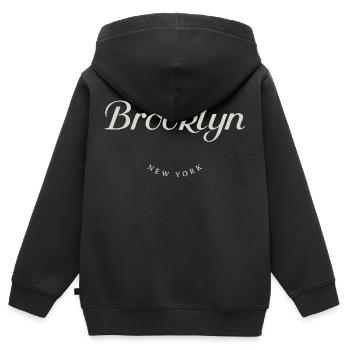 Brooklyn NY - Kinder Premium Organic Zip Hoodie - Schwarz - Hinten - AI Model Kid Male (0cm)