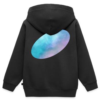 Space Ellipse schräg - Kinder Premium Organic Zip Hoodie - Schwarz - Hinten - AI Model Kid Male (0cm)