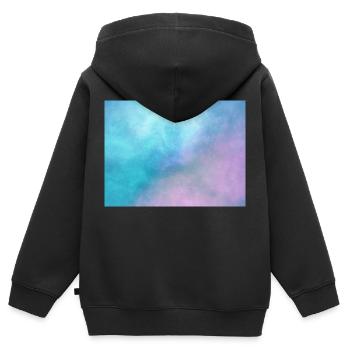 Space Rectangle - Kids Premium Organic Zip-up Hoodie - black - Back - AI Model Kid Male (0cm)