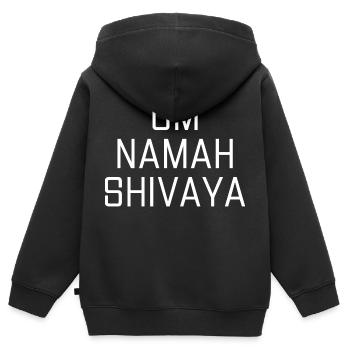 Yoga Mantra Shiva Spruch Schrift Sport - Kinder Premium Organic Zip Hoodie - Schwarz - Hinten - AI Model Kid Male (0cm)