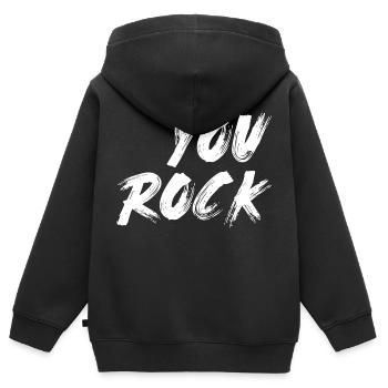 You Rock - Kinder Premium Organic Zip Hoodie - Schwarz - Hinten - AI Model Kid Male (0cm)