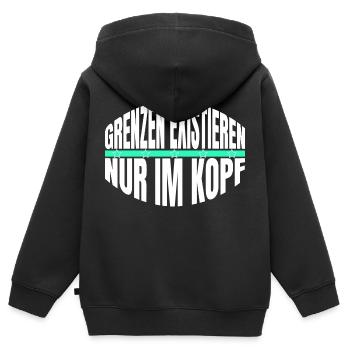 powerlifting power couple power lifting animal - Kinder Premium Organic Zip Hoodie - Schwarz - Hinten - AI Model Kid Male (0cm)