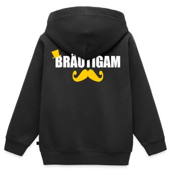 Bräutigam - Kinder Premium Organic Zip Hoodie - Schwarz - Hinten - AI Model Kid Male (0cm)