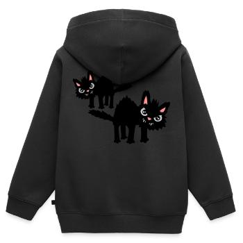 Team lustige Katzen - Kinder Premium Organic Zip Hoodie - Schwarz - Hinten - AI Model Kid Male (0cm)