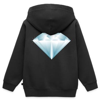 Diamant Edelstein Diamanten Wertanlage Schmuck - Kinder Premium Organic Zip Hoodie - Schwarz - Hinten - AI Model Kid Male (0cm)