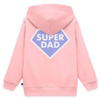 SUPER DAD - Kids Premium Organic Zip-up Hoodie - rose - Back - AI Model Kid Female (0cm)